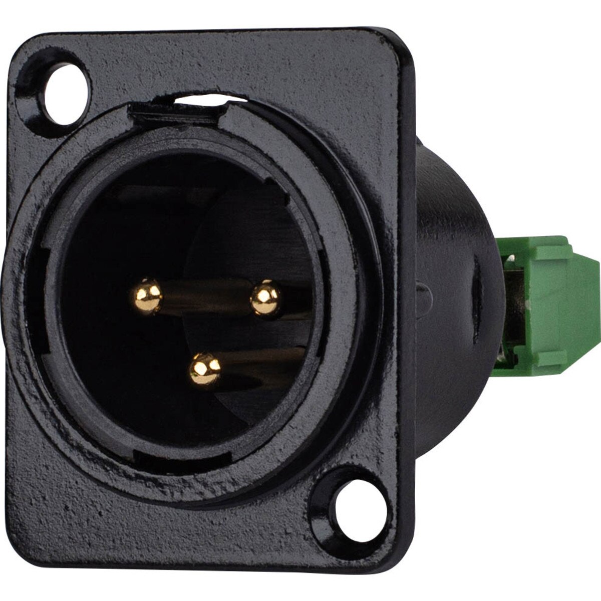 Male XLR to 3Way Phoenix Connector D Mount